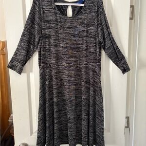Apt. 9 Black Charcoal Heather Scoop-Neck Midi Dress